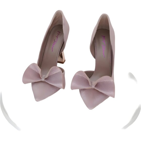 Betsey Johnson Nobble Sculpted Champagne Sparkle Metallic Bow Pumps US 11M - Picture 5 of 6
